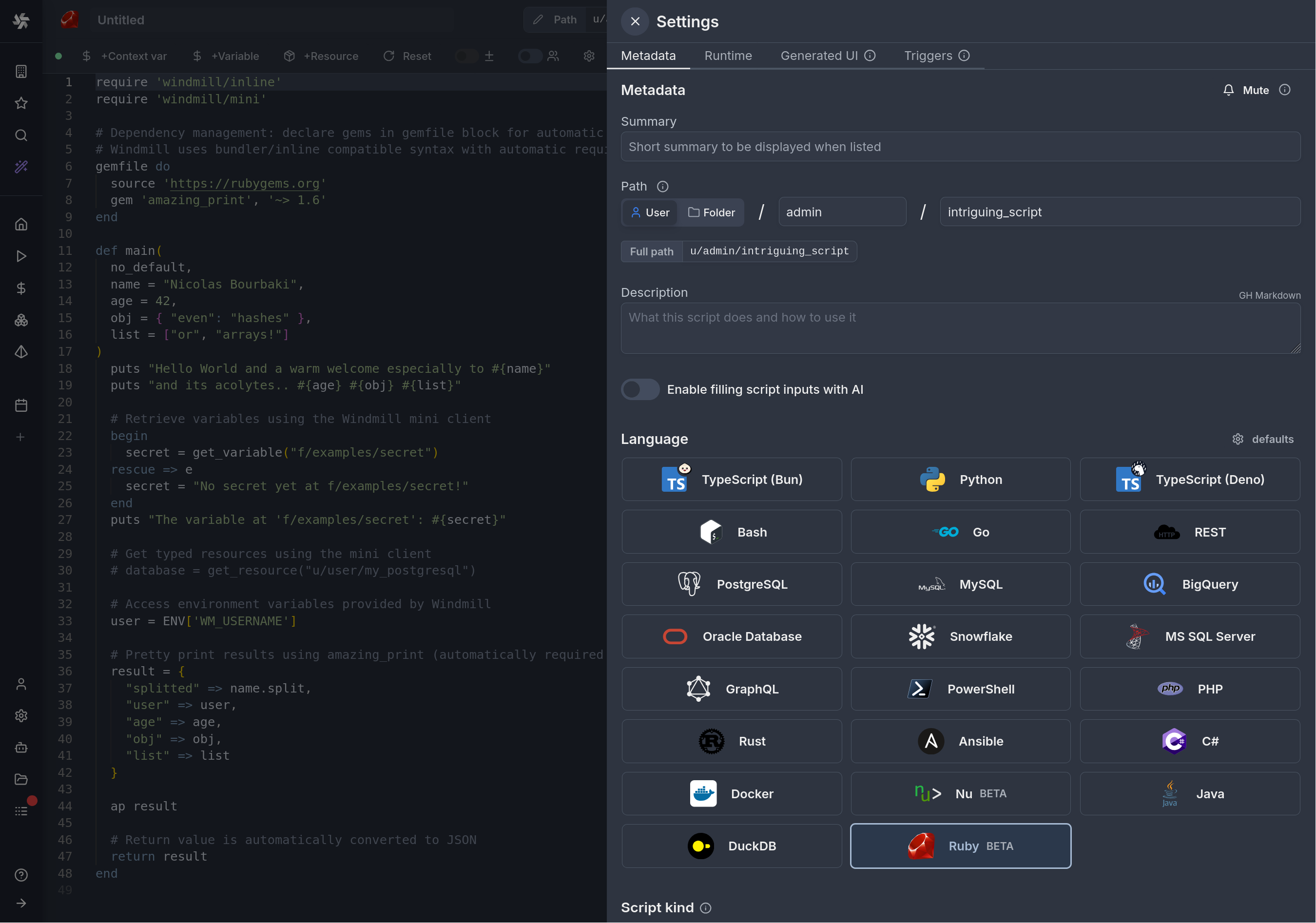 Ruby Editor