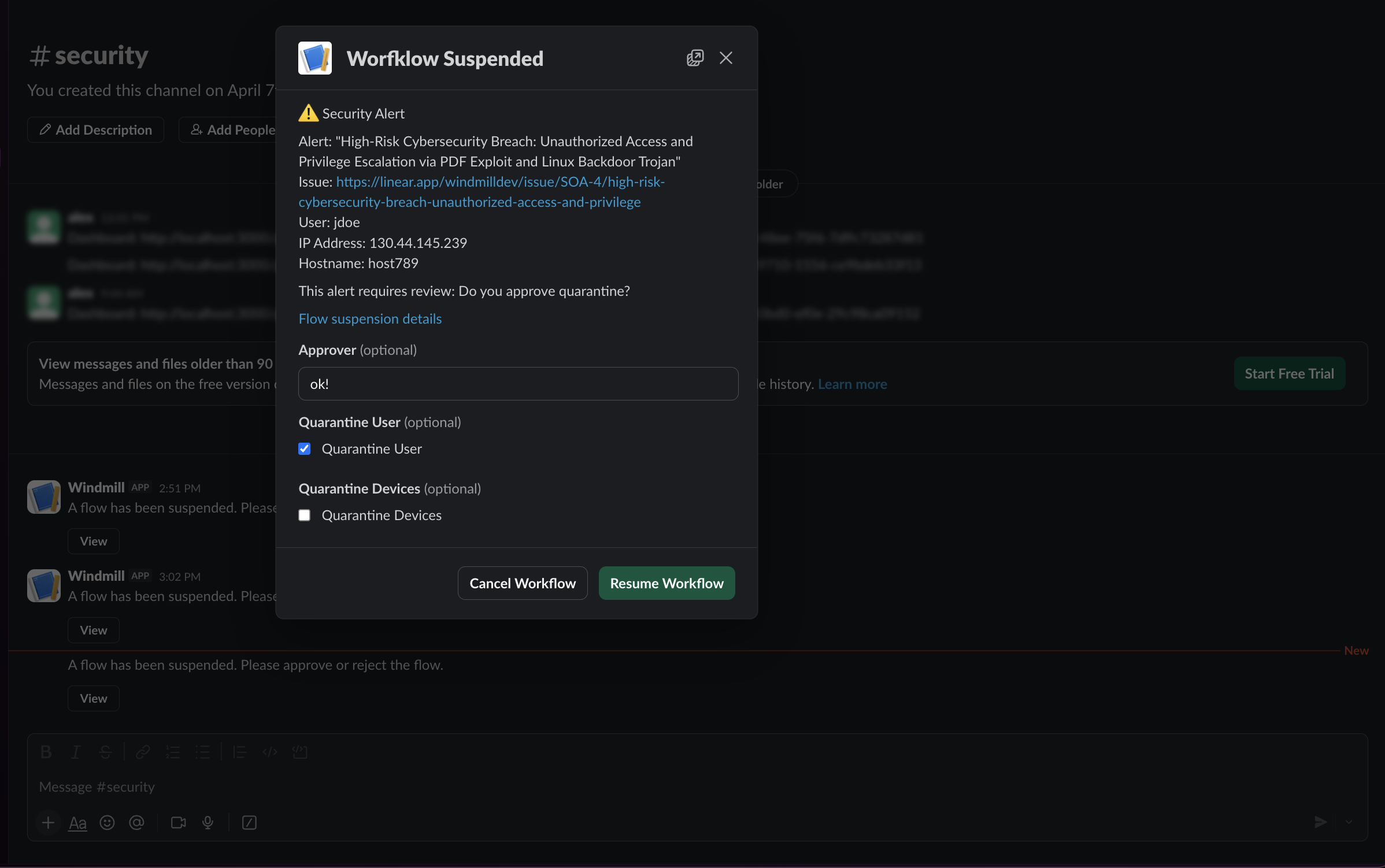 Slack Approval Workflow